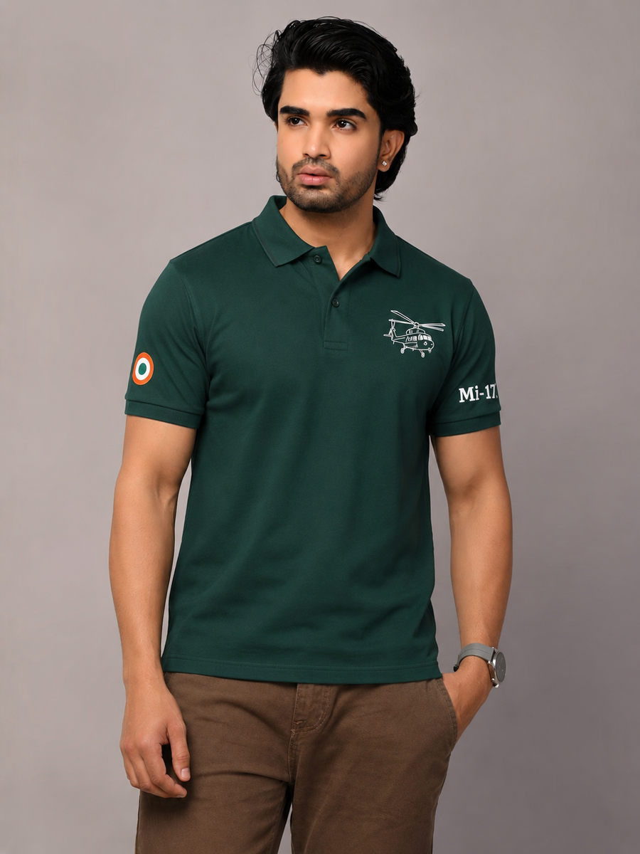 MI-17  Embroidered  Cotton T-Shirt