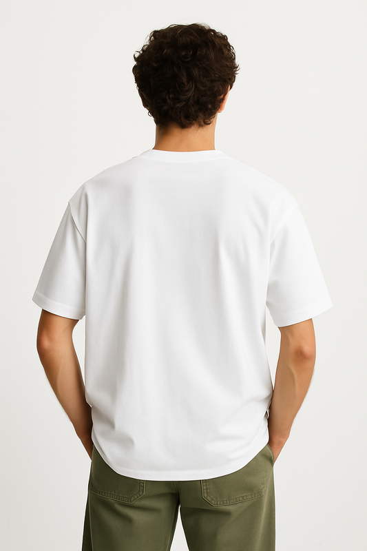 Oversized White Cotton T-shirt By ATTIRE DOT