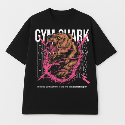 “Gym Shark” Oversized Cotton T-Shirt By Attire Dot