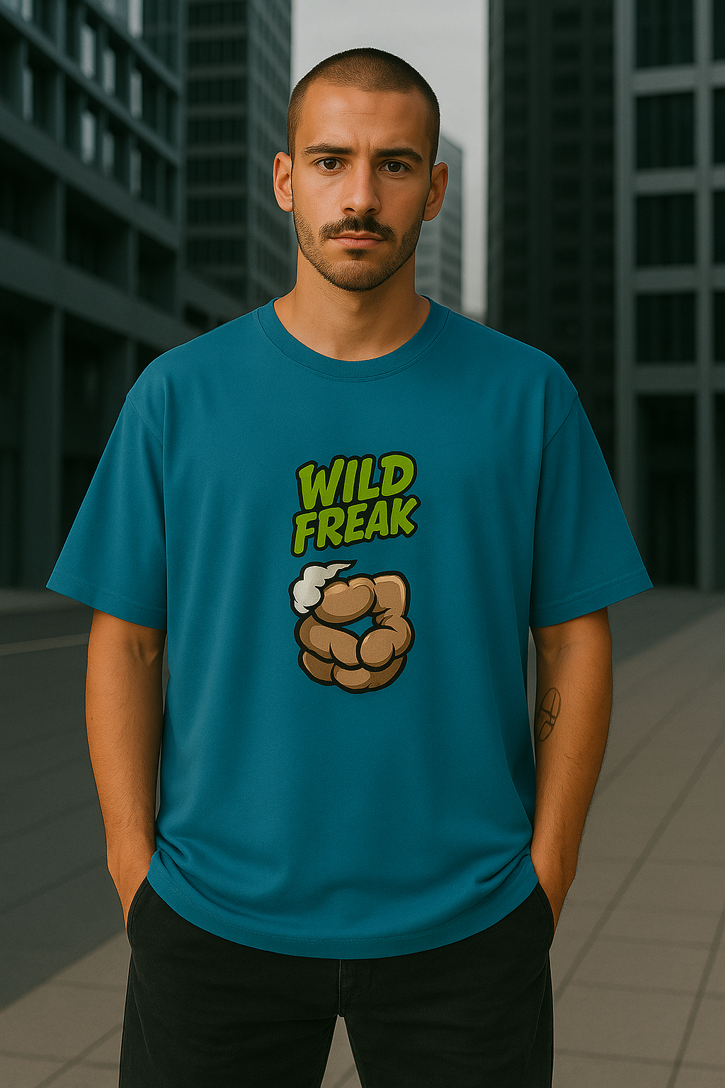 Attire Dot “Wildz Freak” Oversized T-shirt – 240 GSM | Designed in Germany | Cartoon Streetwear