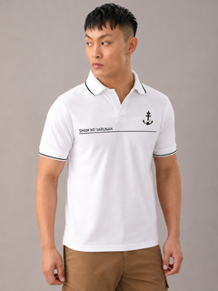 NAVY LUXE COTTON T-SHIRT