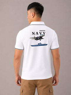 NAVY LUXE COTTON T-SHIRT