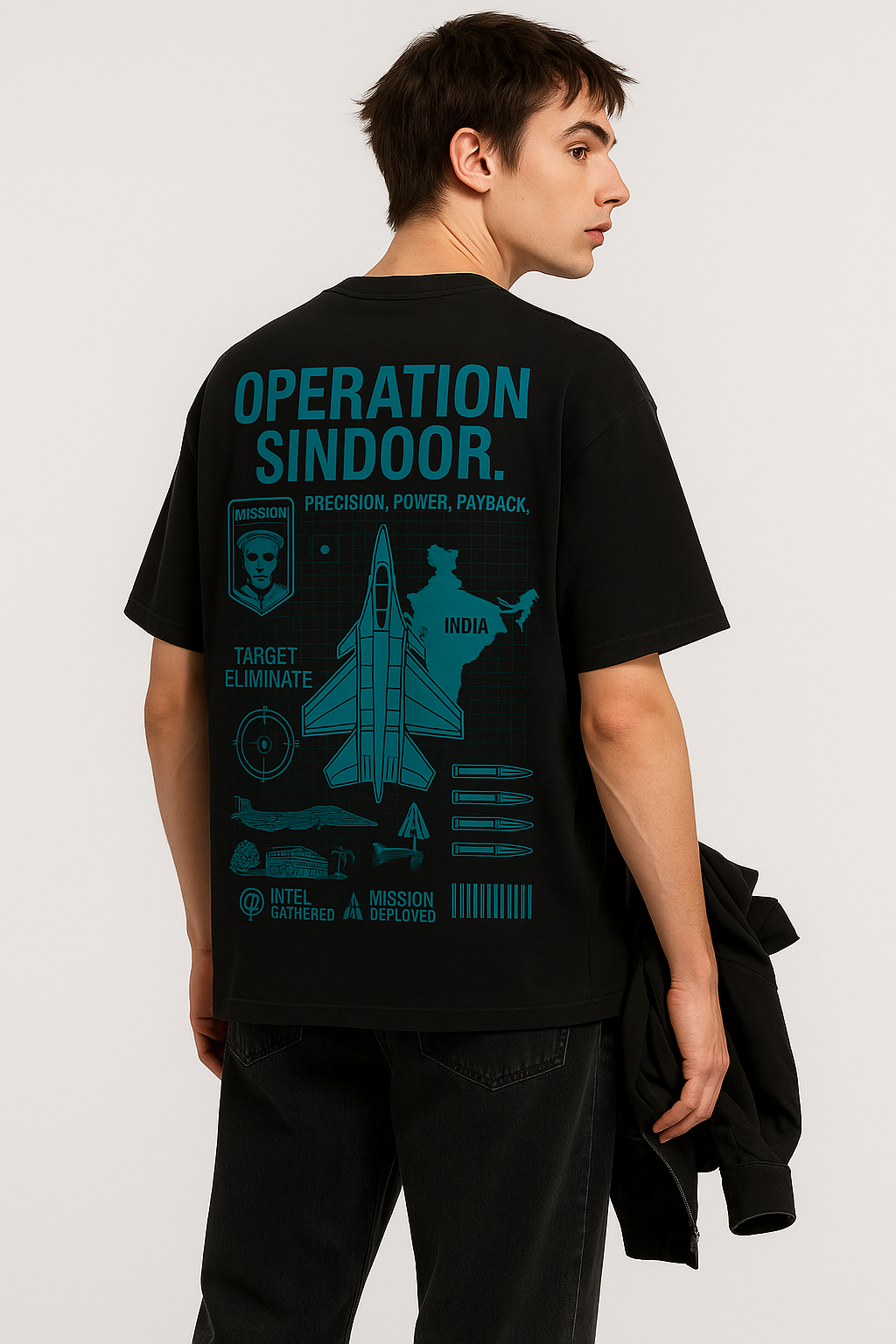 Operation Sindoor Oversized T-Shirt – Heavyweight 240 GSM Cotton | Attire Dot
