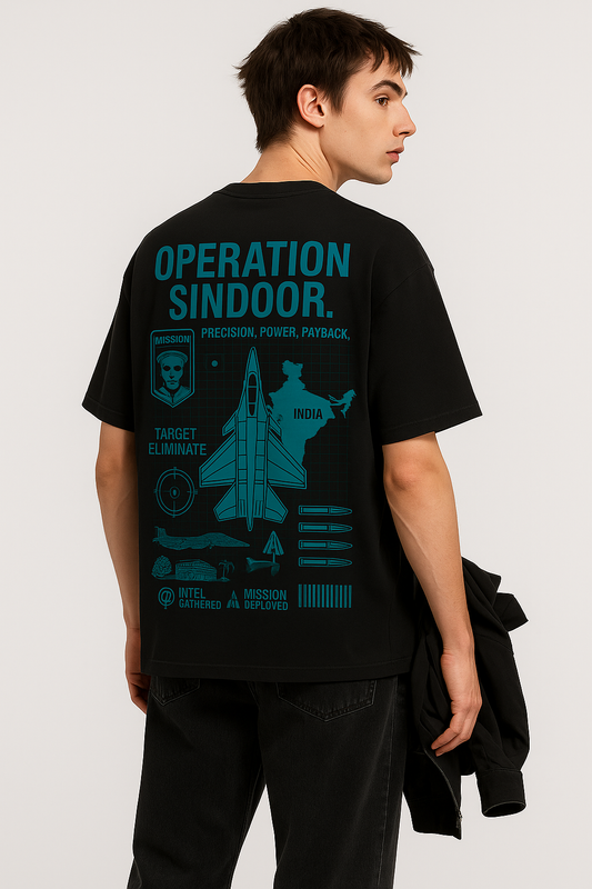 Operation Sindoor Oversized T-Shirt – Heavyweight 240 GSM Cotton | Attire Dot