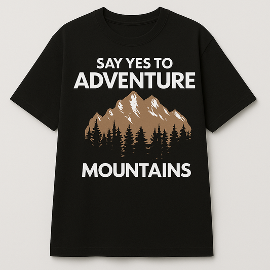 Adventure In Mountain Oversized Black T-shirt By Attire Dot