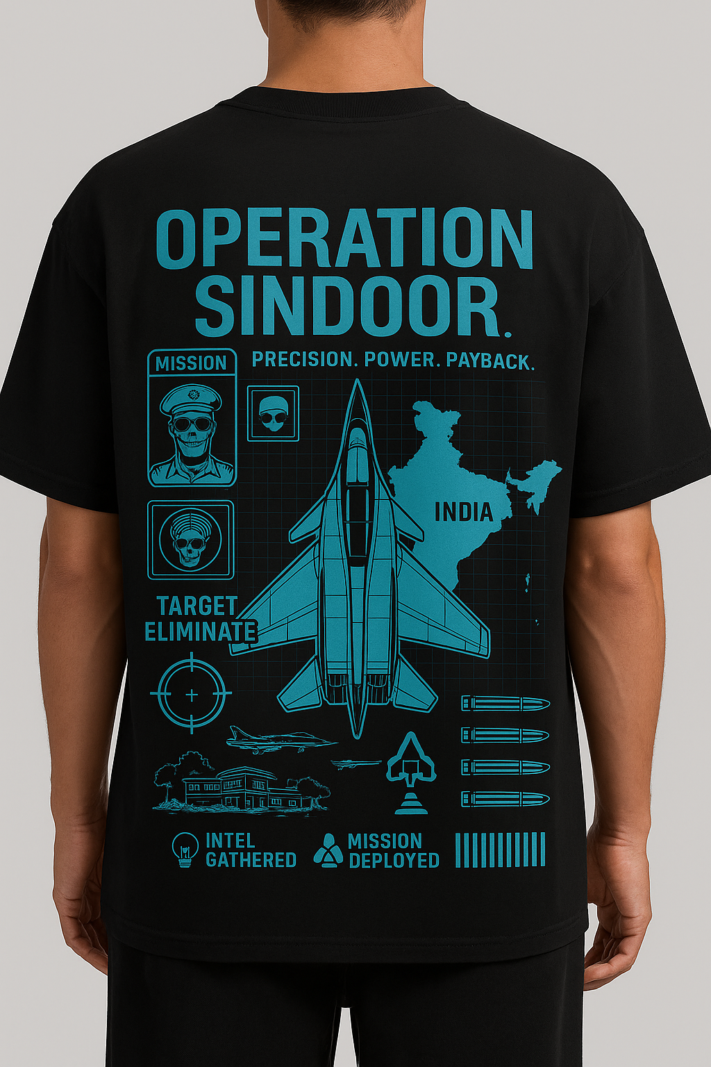 Operation Sindoor Oversized T-Shirt – Heavyweight 240 GSM Cotton | Attire Dot
