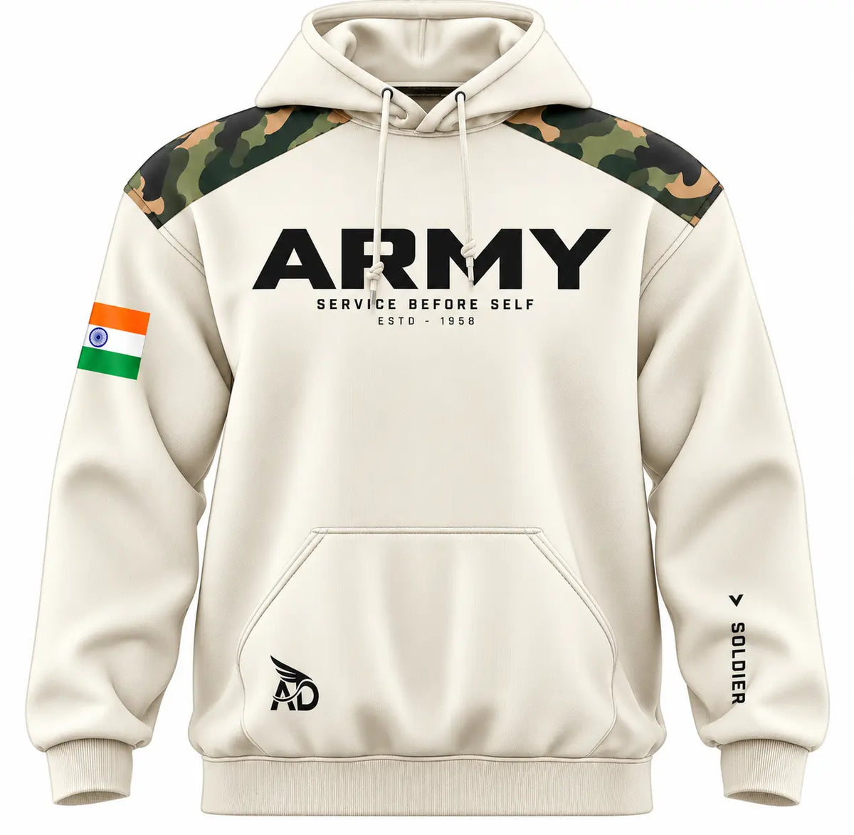 Army Cotton  Hoodie