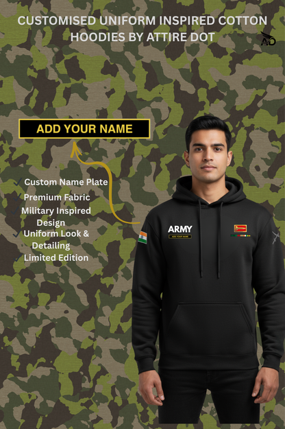 Indian Army Hoodie – Custom Name Tab