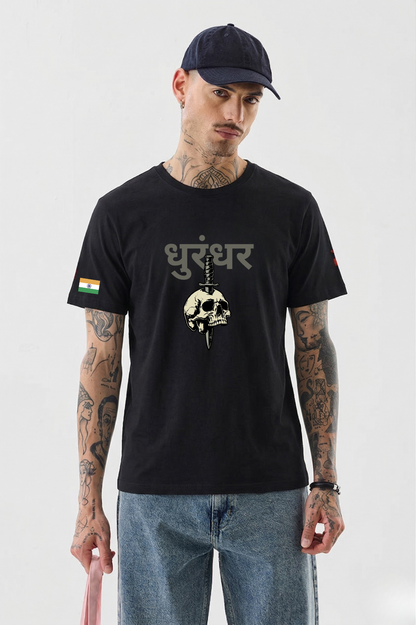 Dhurandhar Black Graphic T-Shirt – Premium Cotton