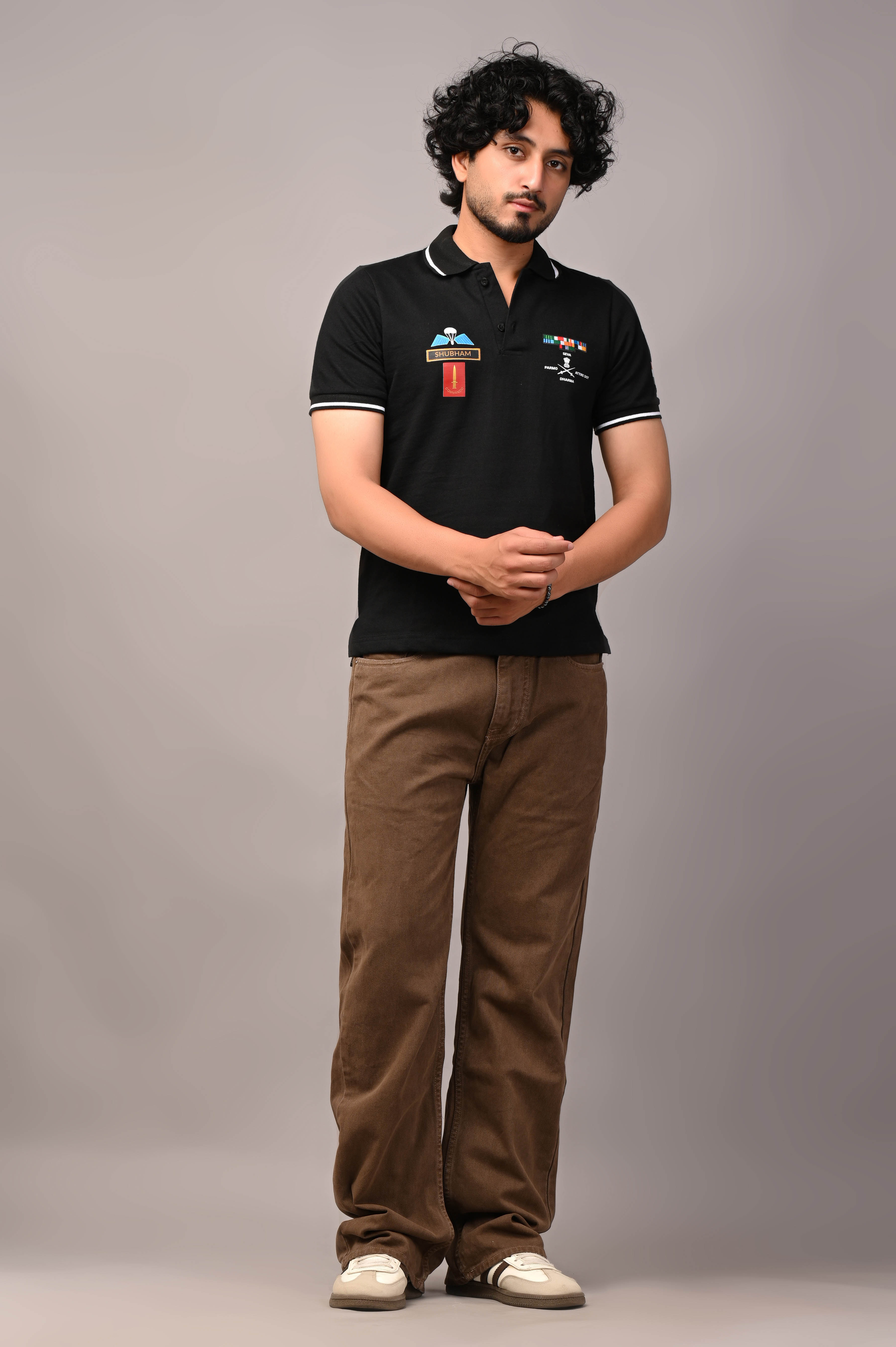 Custom Name  Military Polo Cotton T-shirt