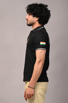 Custom Name Indian Navy Cotton T-Shirt