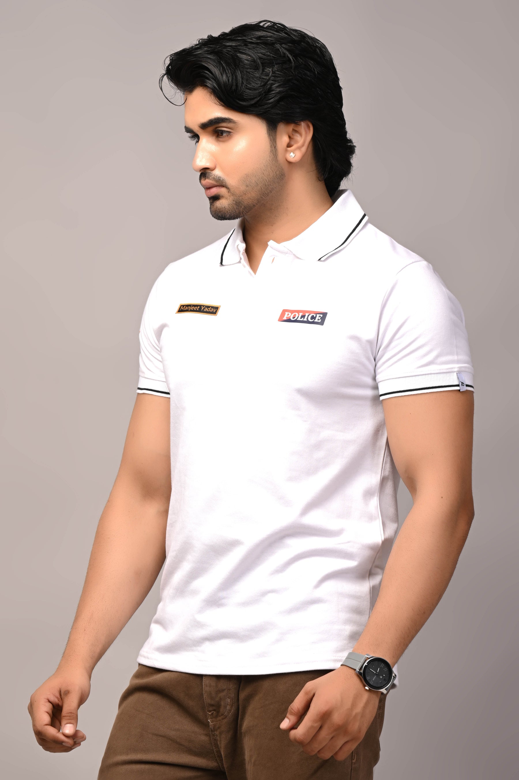 Police Custom Name Cotton T shirt