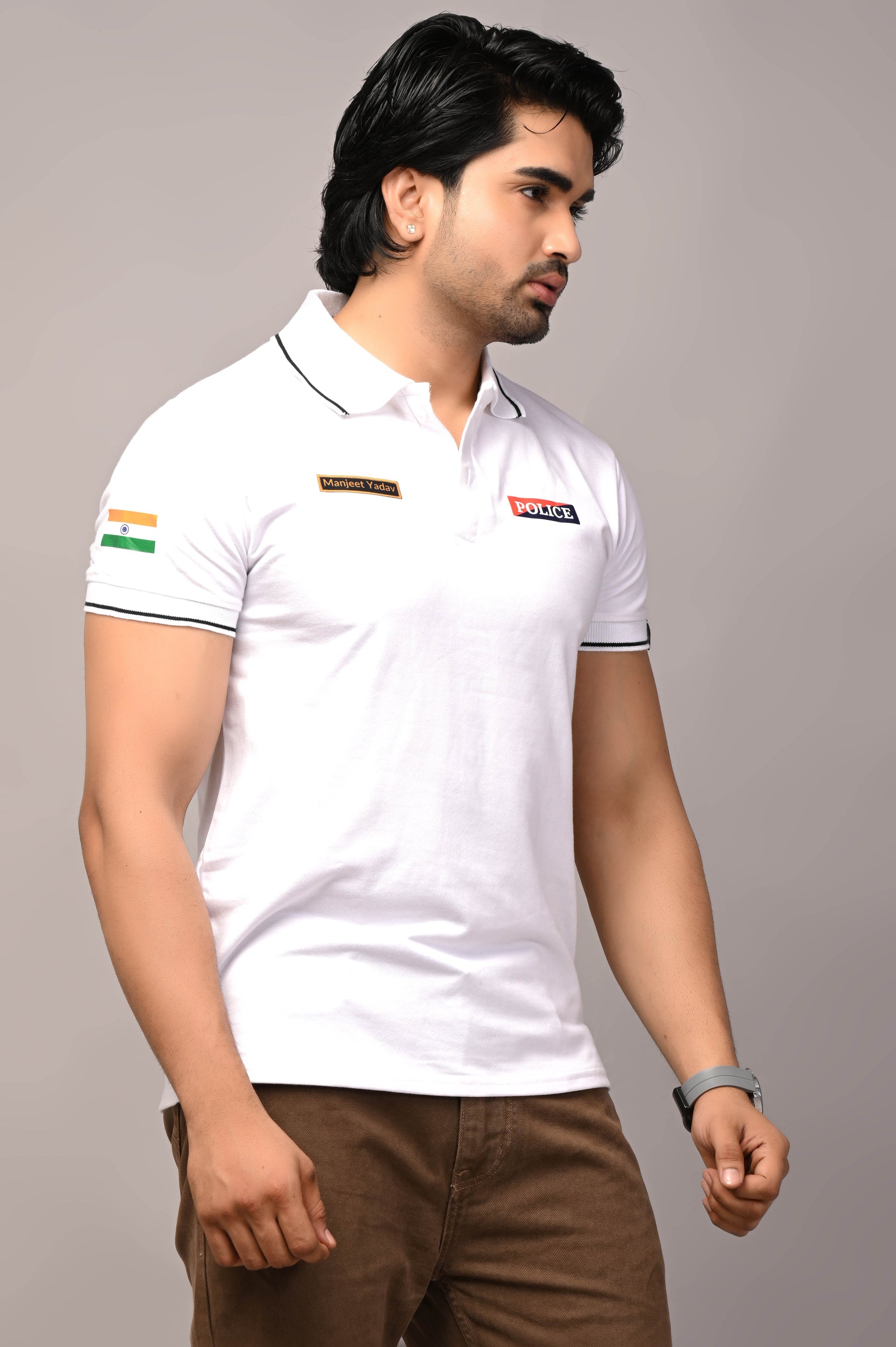 Police Custom Name Cotton T shirt