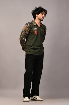 ARMY Custom Name Full sleeve Cotton T-shirt
