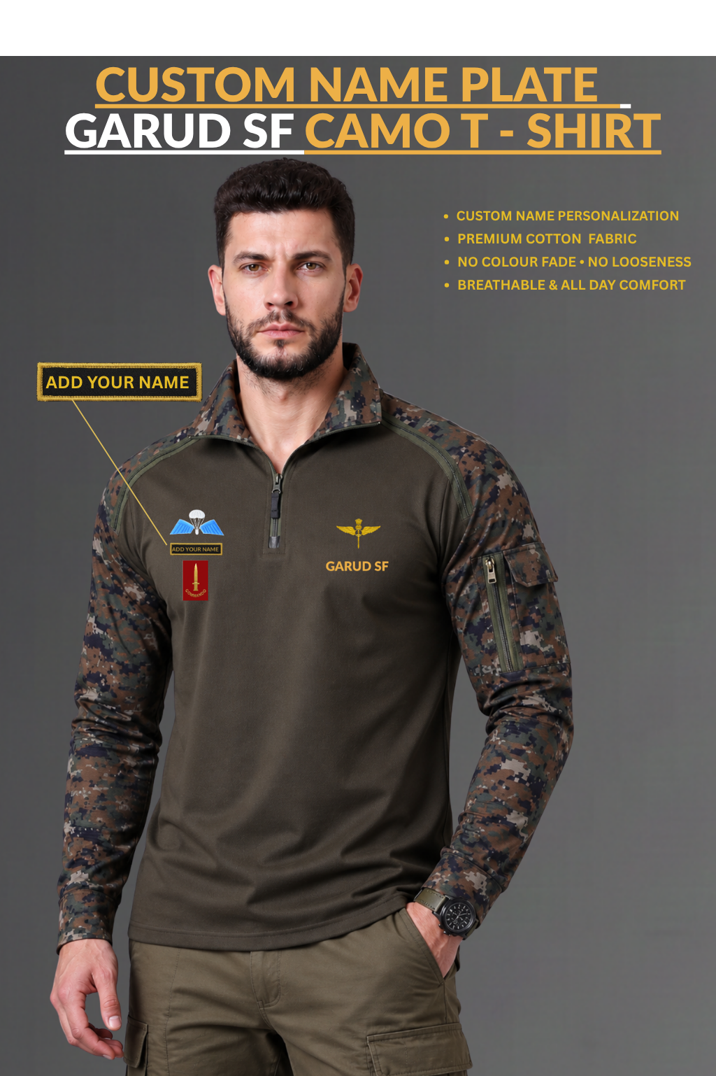 Garud SF Cotton Full Sleeve Camo T-shirt
