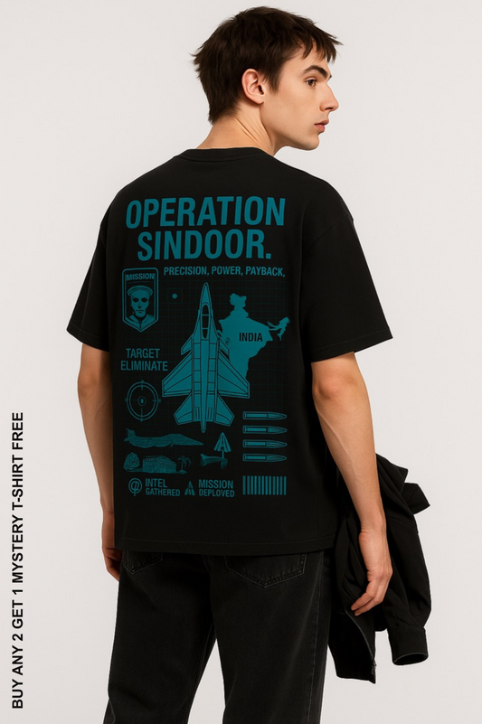 Operation Sindoor Oversized T-Shirt – Heavyweight 240 GSM Cotton | Attire Dot