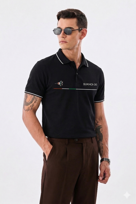 Premium Pure Cotton Polo – Sukhoi-30 Indian Air Force Design