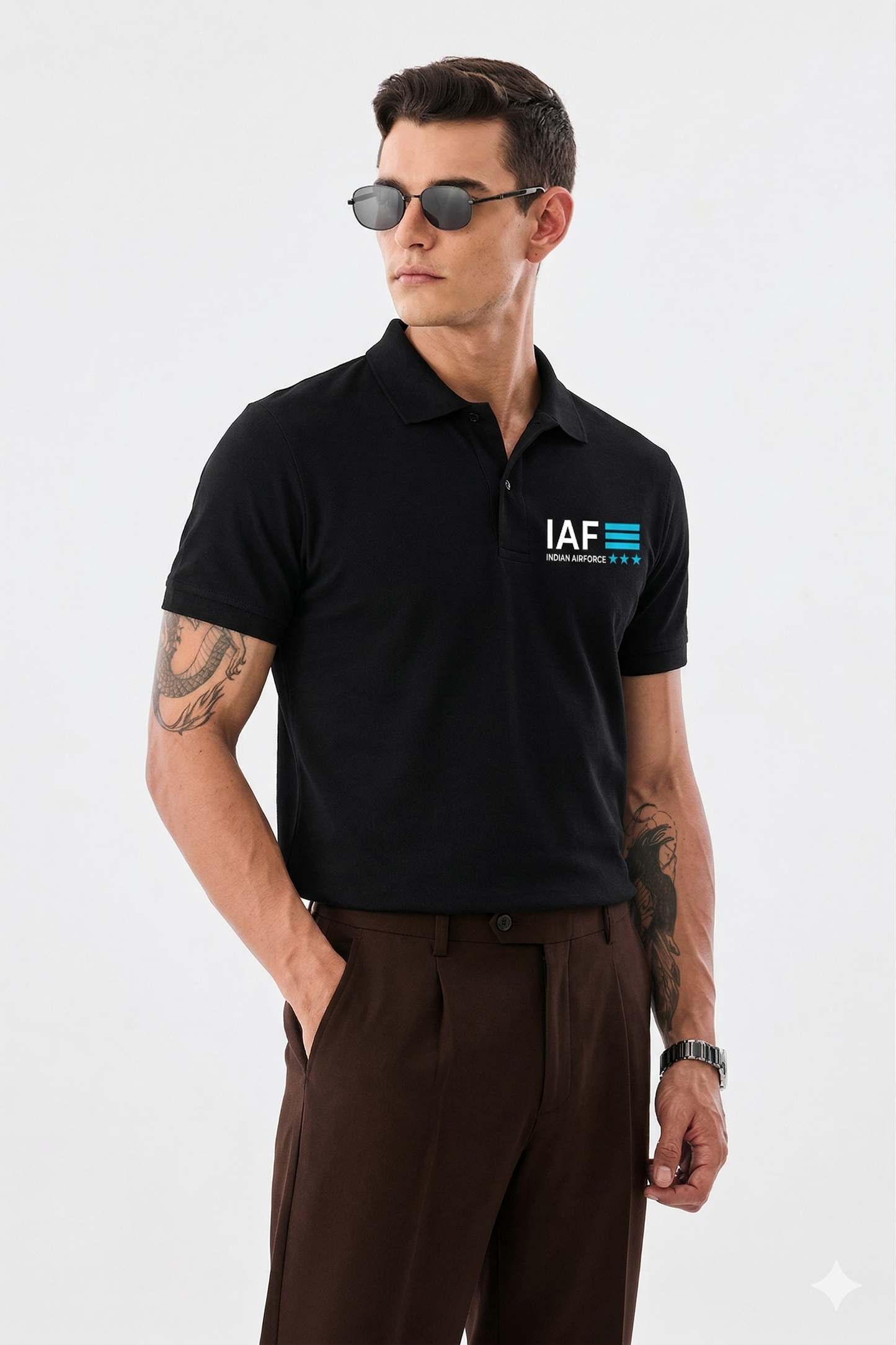 Indian Airforce  Polo T-Shirt – Premium Military-Inspired Apparel with Eagle Emblem