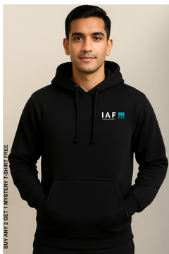 IAF Black Hoodie | Heavy Gauge Cotton | Attire Dot
