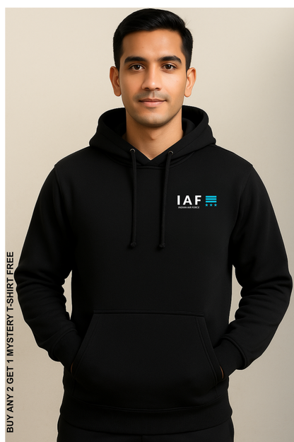 IAF Black Hoodie | Heavy Gauge Cotton | Attire Dot