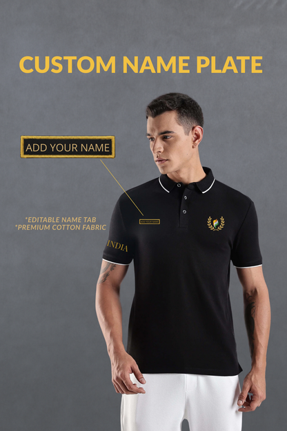 Custom Name India Polo T-Shirt | Personalised Patriotic Wear by Attire Dot