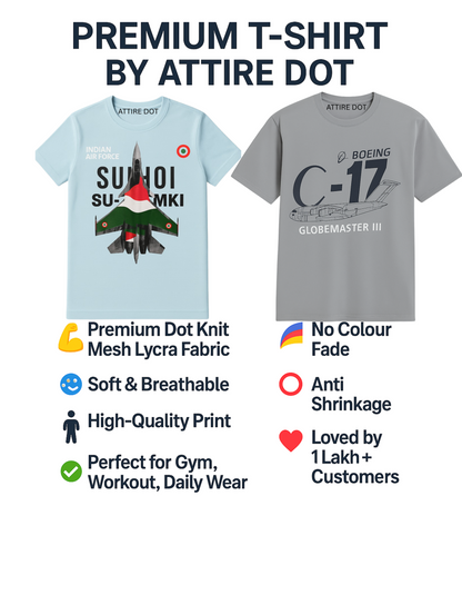 Combo of 2 Air Force Tees – Sukhoi SU-30MKI & Boeing C-17 Globemaster