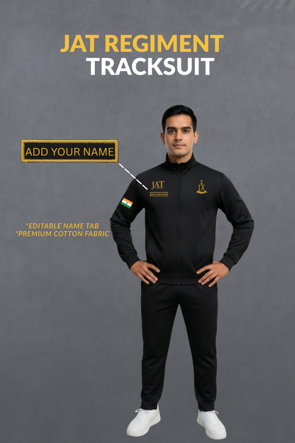 Custom Name Tab -JAAT Regiment Premium Black Tracksuit