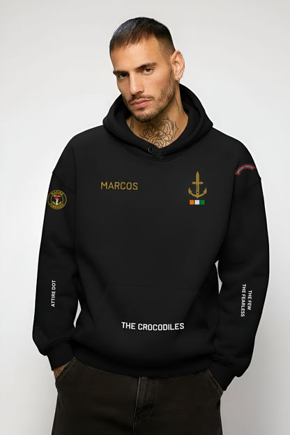 MARCOS • THE CROCODILES • NAVAL SPECIAL WARFARE • 420 GSM HOODIE Description: