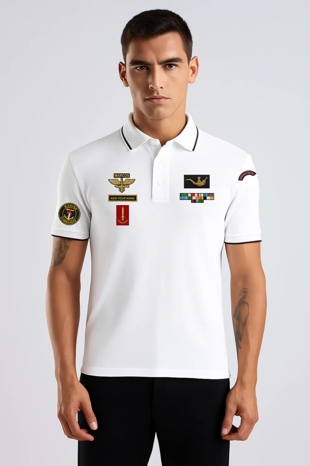 Custom Name MARCOS SF Polo T-Shirt -Pure Cotton