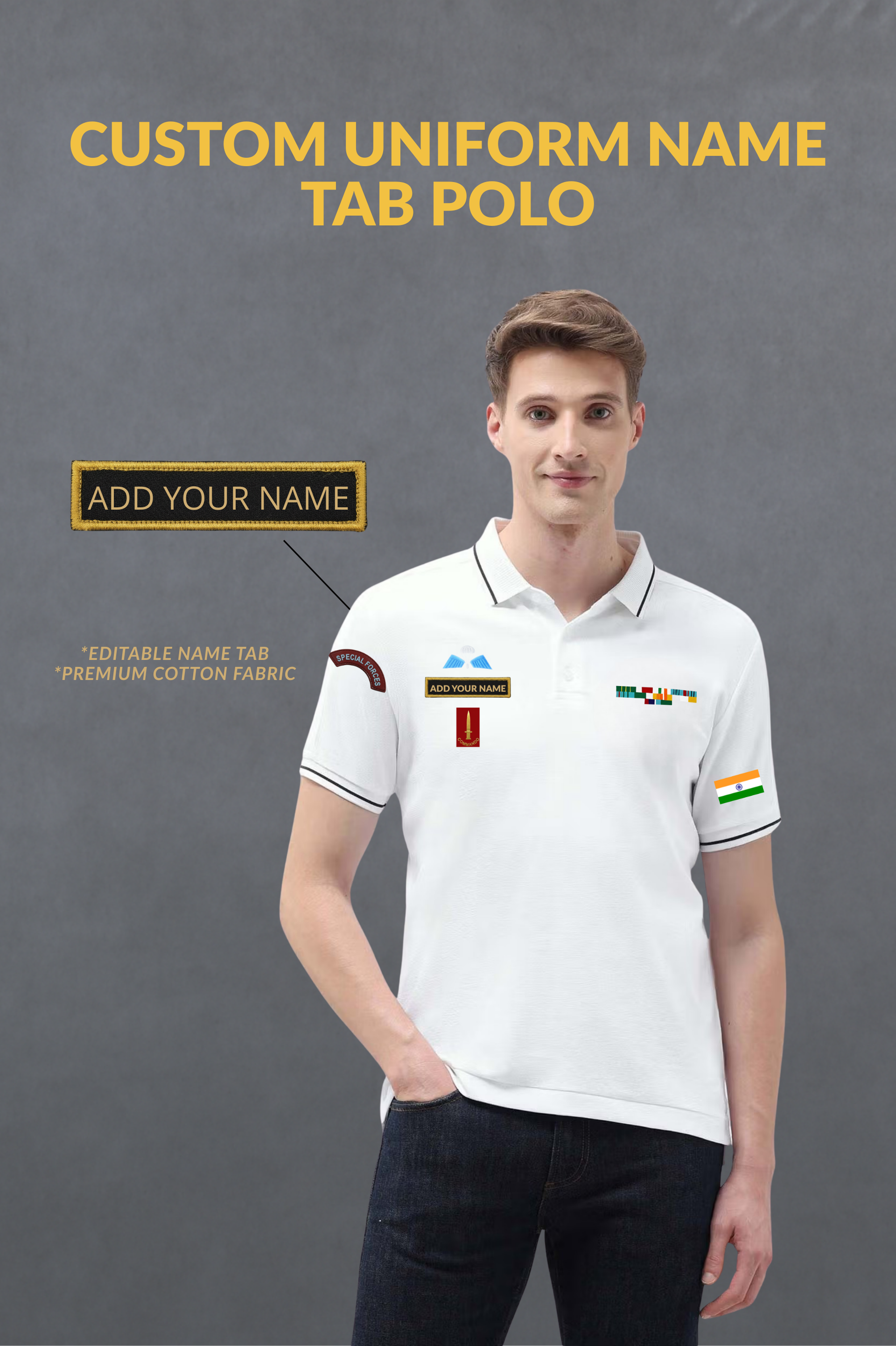 Custom Name Military Cotton T-Shirt