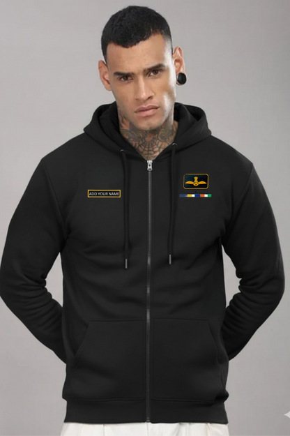 Add Your Name |Customisable Military Zipper Hoodie for Men |