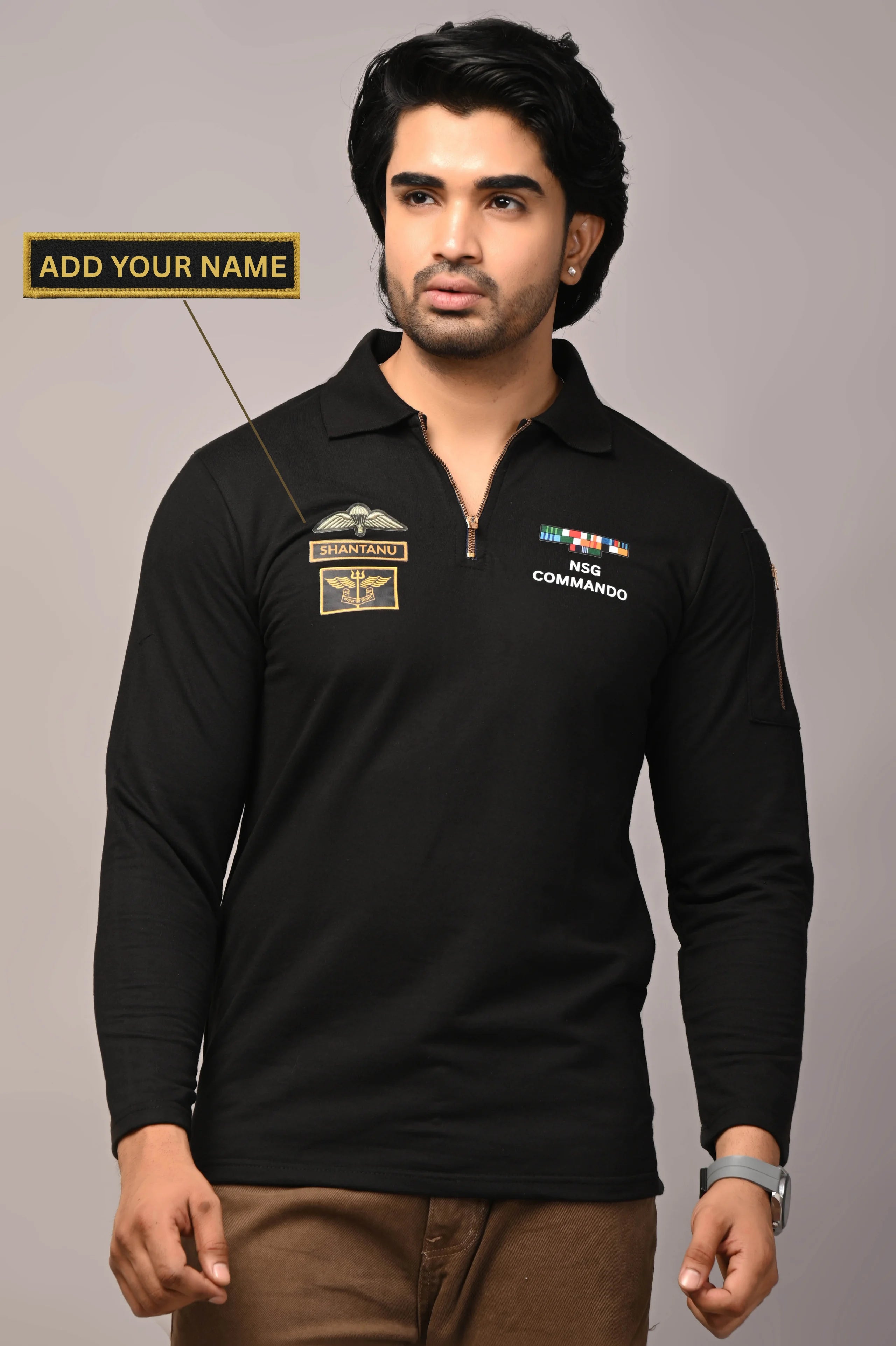 NSG CUSTOM NAME BLACK  T-SHIRT