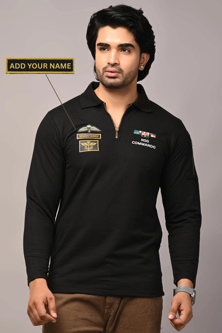 NSG CUSTOM NAME BLACK  T-SHIRT