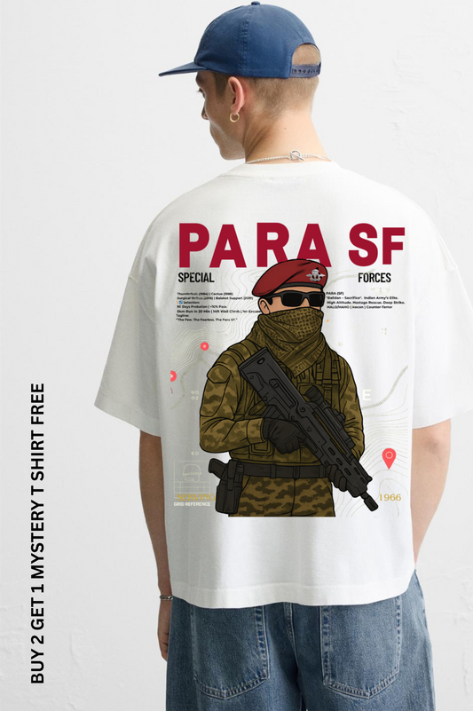 PARA SF Oversized T-Shirt | 240 GSM Pure Cotton | Special Forces Edition