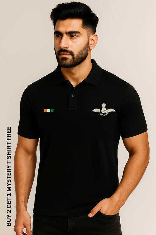 Premium Pilot Polo – 240 GSM Pure Cotton | Dedicated to Aviators