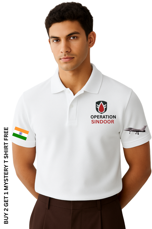 Operation Sindoor Indian Air Force Tribute Polo T-Shirt – Blood & Valor Edition Premium Pure cotton 240 GSM