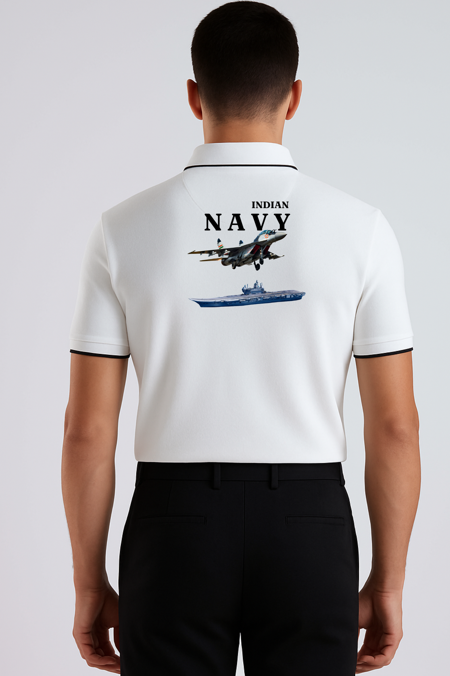 Indian Navy Custom Name Cotton T-shirt