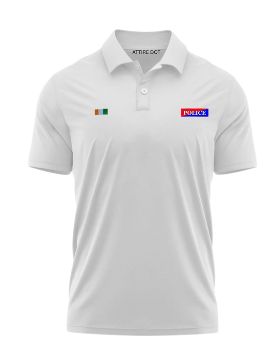 Indian Police Polo | 240 GSM Pure Cotton | Tricolour Badge Edition