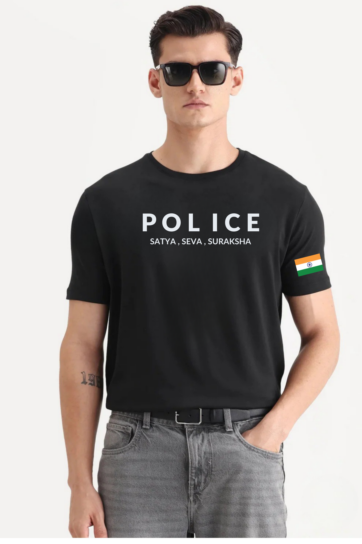 POLICE ROUND NECK - 100% COTTON T-SHIRT