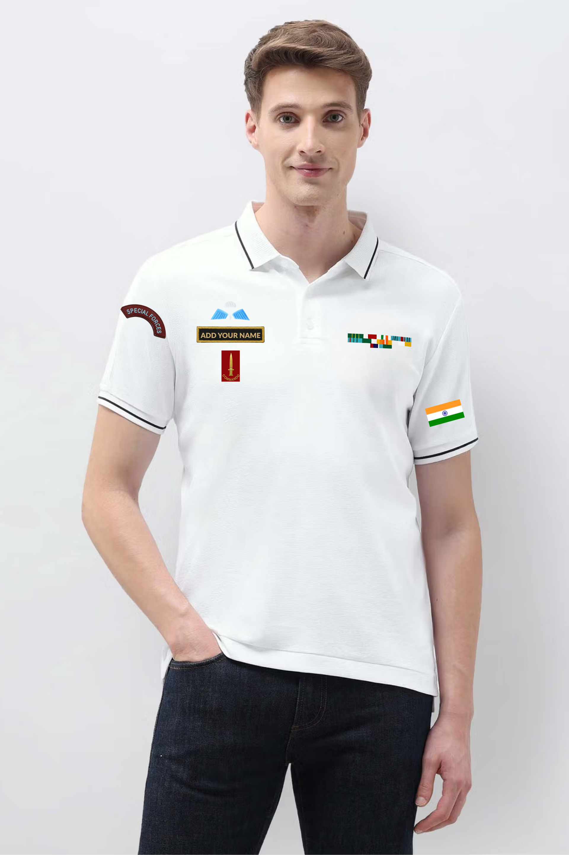 Custom Name Military Cotton T-Shirt