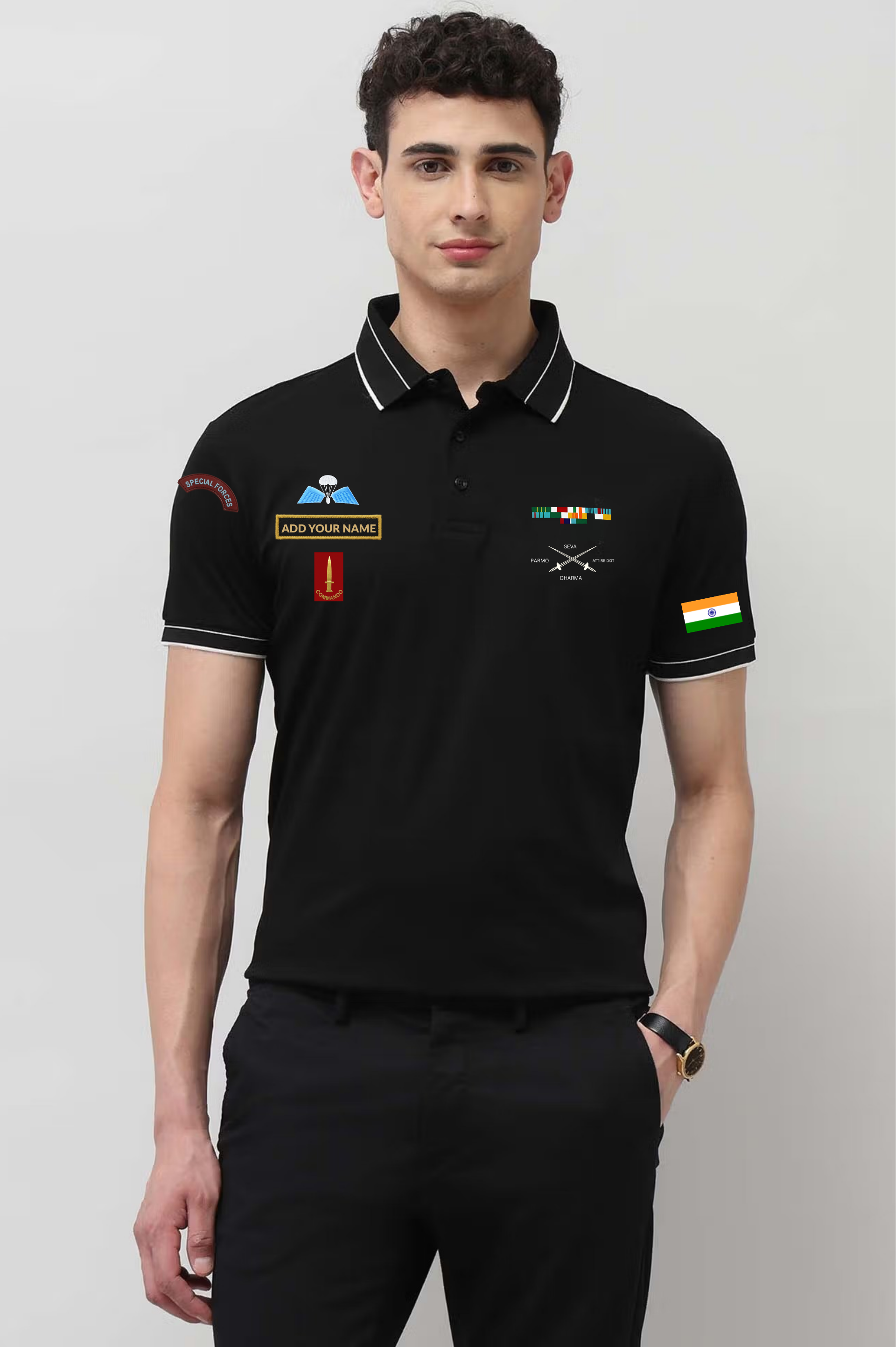 Custom Name Military Cotton T-Shirt