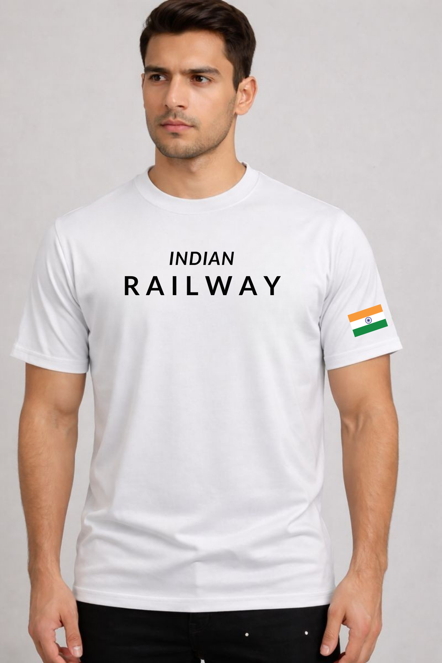INDIAN RAILWAY ROUND NECK T-SHIRT - 100% PURE COTTON