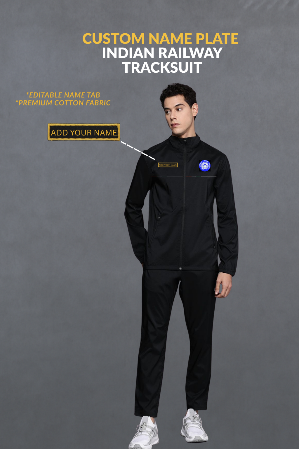 Indian Railway Custom Name Plate Tracksuit