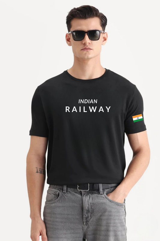 INDIAN RAILWAY ROUND NECK T-SHIRT - 100% PURE COTTON