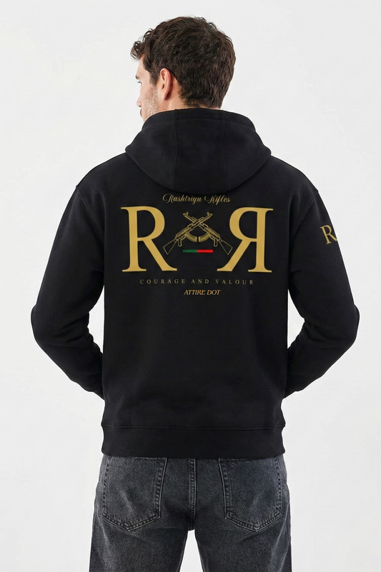 Customisable Military RR Zipper Hoodie | Premium 350 GSM Cotton | Add Your Name