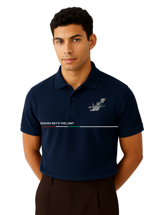 Sukhoi 30 “Sky’s The Limit” Printed T-Shirt | Attire Dot / SPORTS PIQUE 1752139739-642