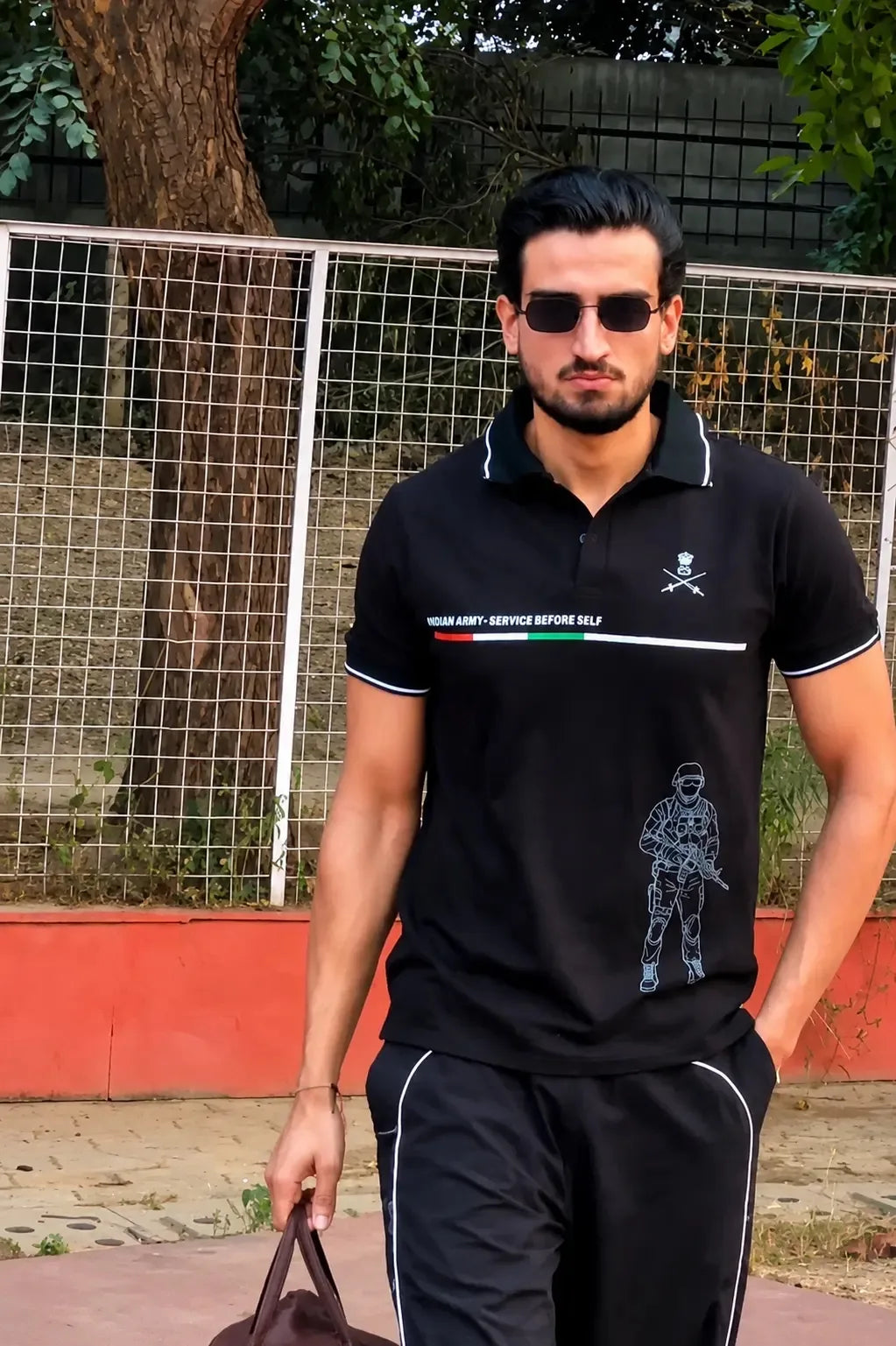 Indian Army Custom Name Cotton T-shirt