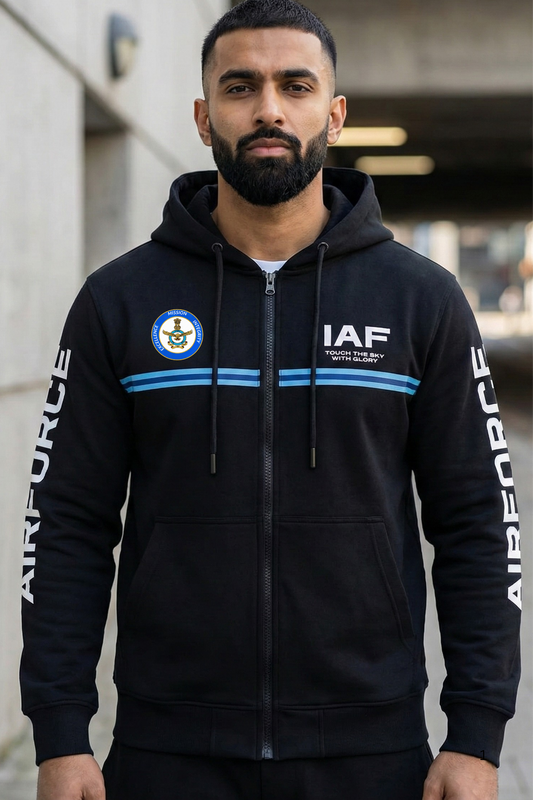 Indian Air Force Zipper Hoodie – Sky Guardian