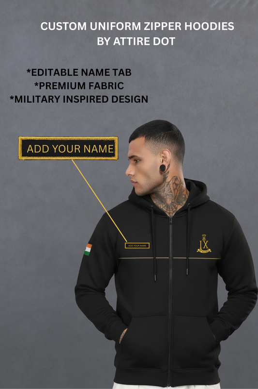 Custom Name Tape Edition -Jat Regiment Zipper Hoodie