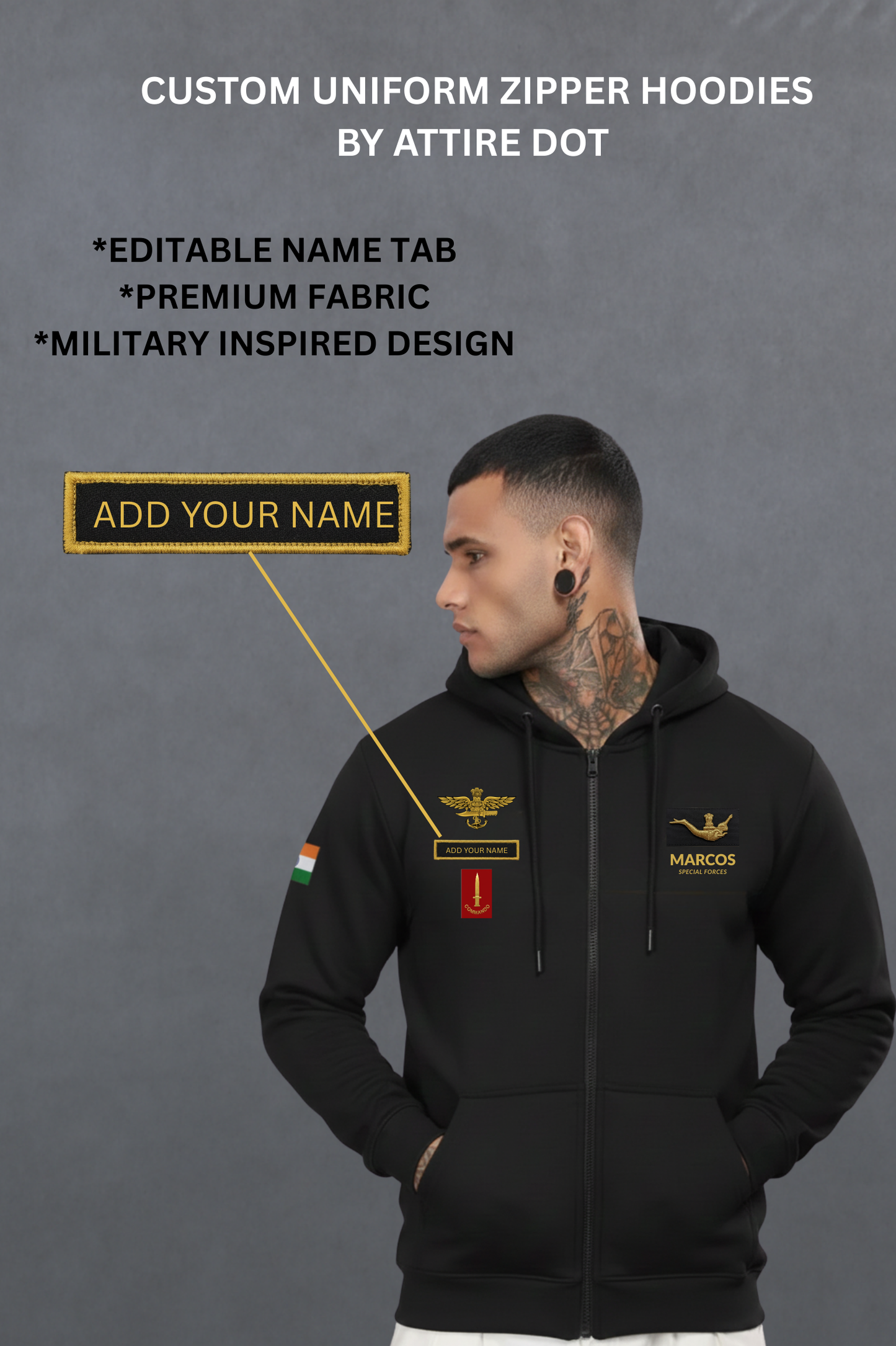 MARCOS Special Forces Custom Zipper Hoodie